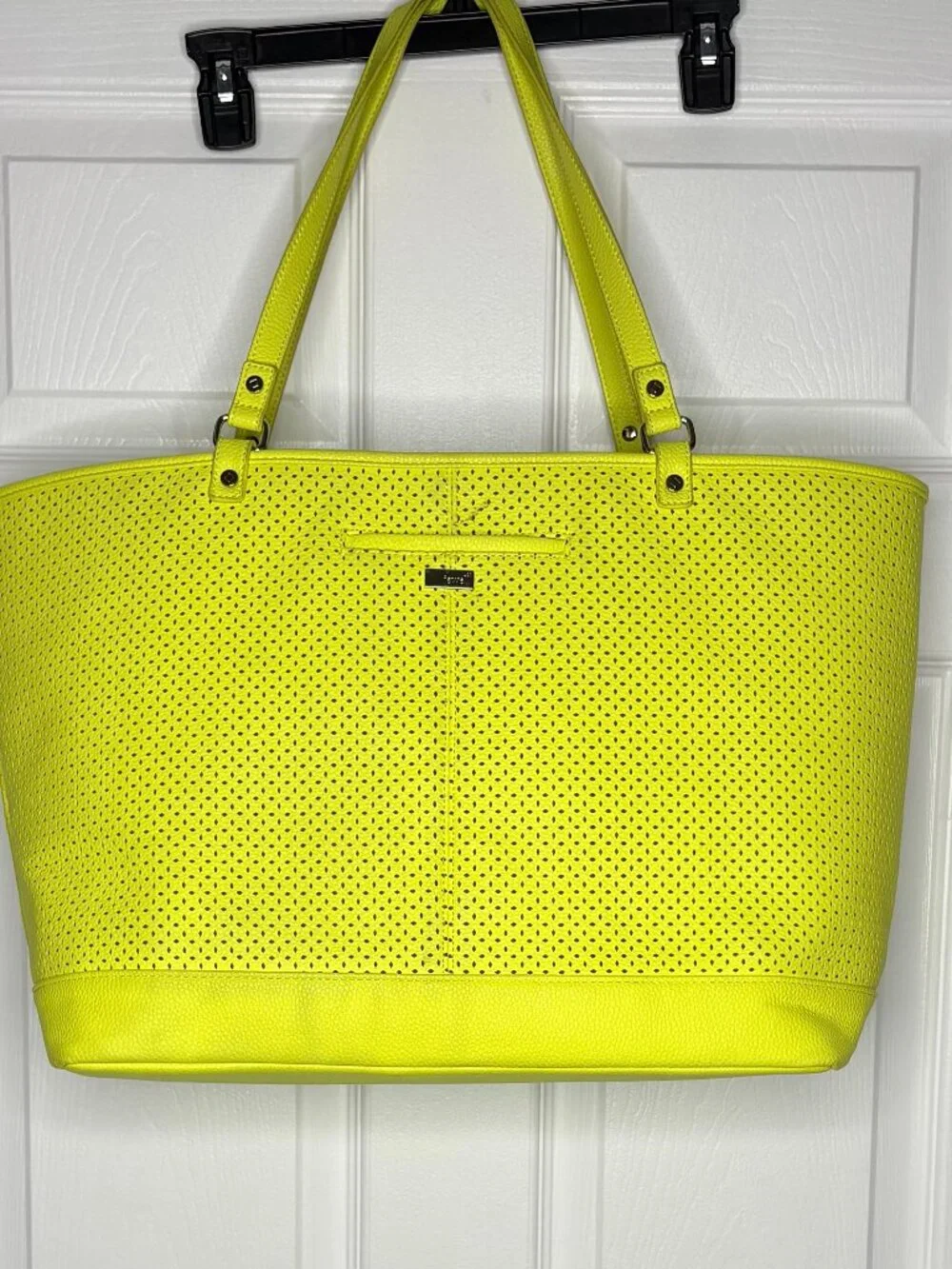 NWOT Thirty-One Jewell Style Setter Tote Perforated Citron Pop Neon Yellow